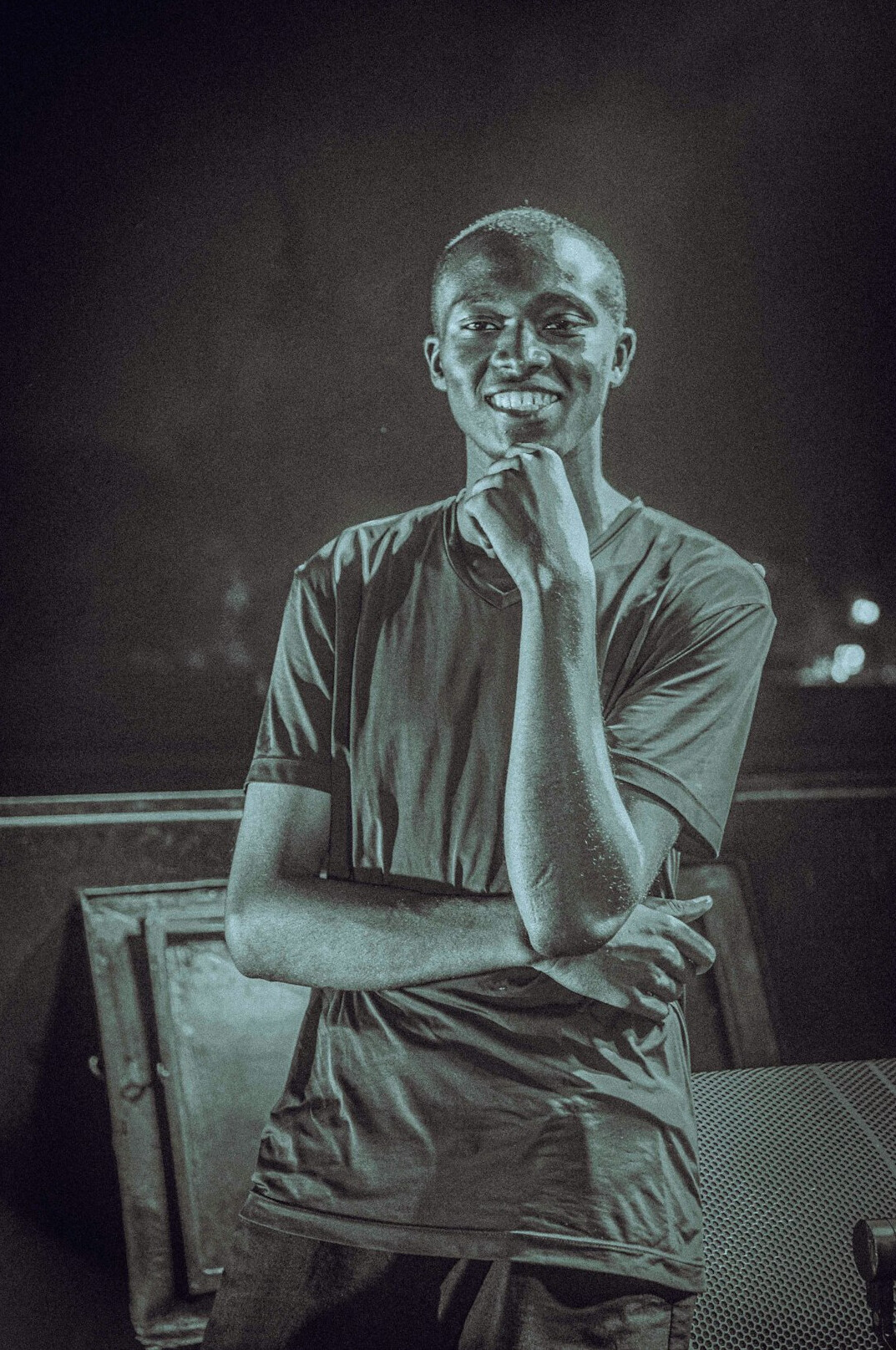 Portrait of a smiling man with short hair