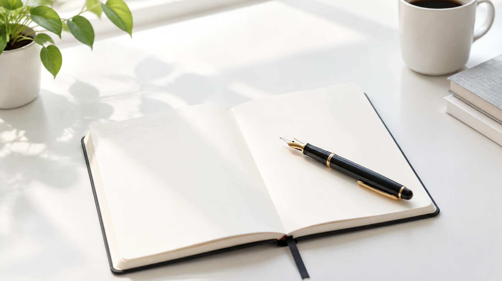 Notebook and pen ready for writing on a desk